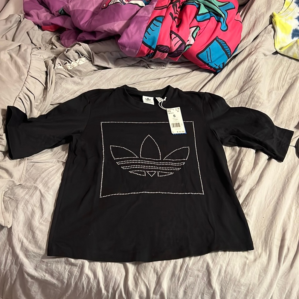 NWT adidas rhinestone top